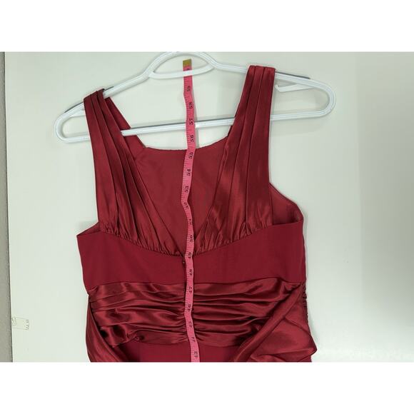 Davids Bridal Womens Dress Size 4 Red Sleeveless Satin Formal Wedding - Picture 8 of 9